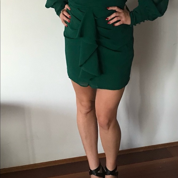 Bardot Bottle Green Dress - Picture 5 of 5